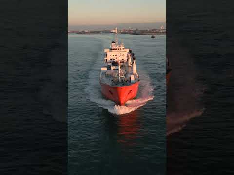 GENERAL CARGO SHIP Silver star - sailing at GOLDEN HOUR.